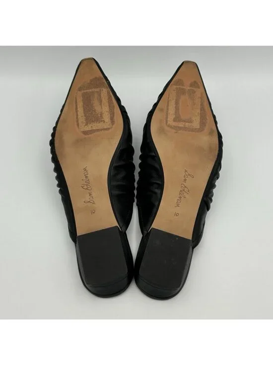 Sam Edelman Julia Pump Mule Women’s Size 10 Black Leather Pointed Flat Shoes - Picture 8 of 11